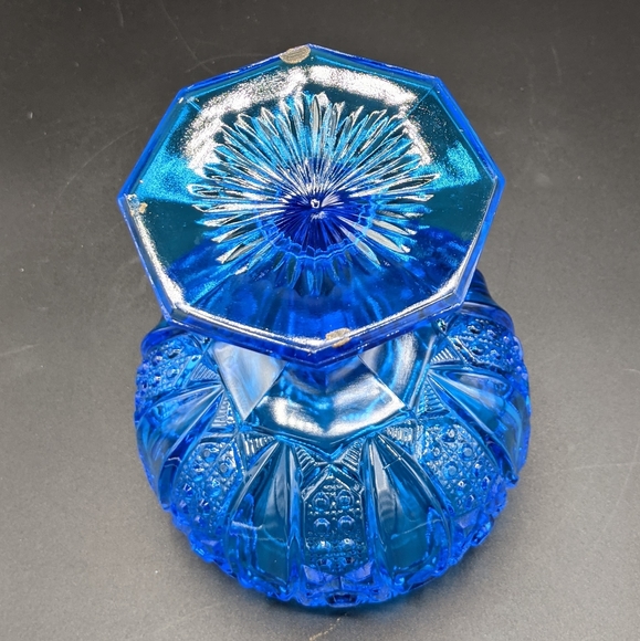 Vintage Kemple McKee Compote Scalloped Rim 6.5" Deep Blue For Christmas/ Hanukka - Picture 5 of 11